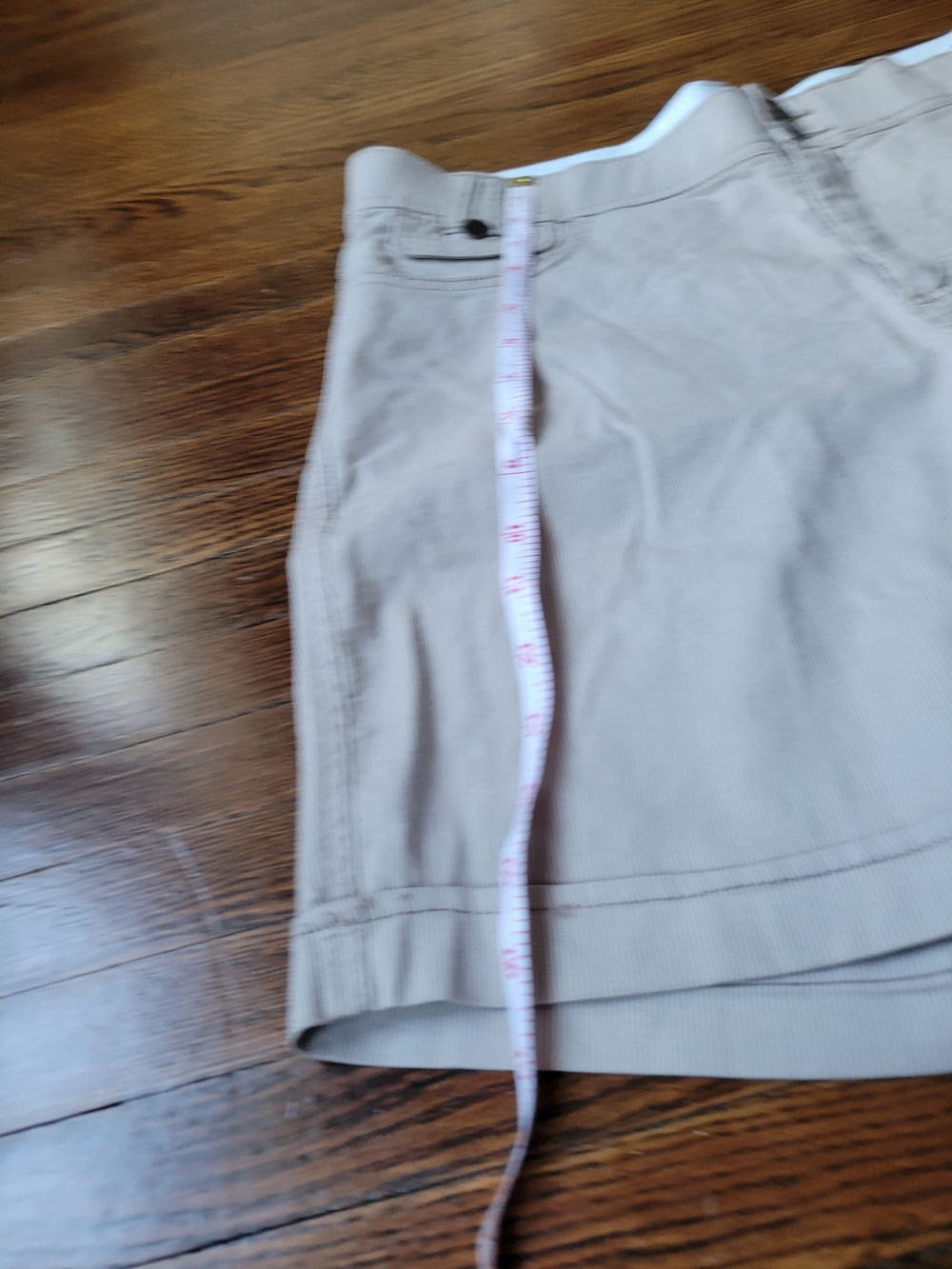 Lee Womens Walk Shorts Beige Stripe Stretch High Rise Comfort Waistband Size 8 M - Picture 8 of 17